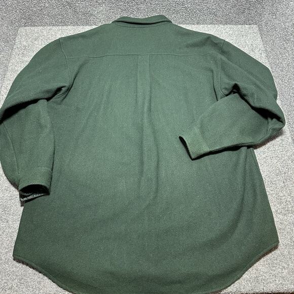 Vtg Salmon River Traders Long Sleeve Button Up Shirt Sz XLT Green Fleece Wool - Picture 8 of 11